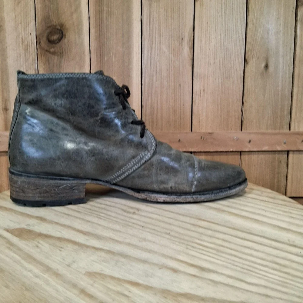 Freebird Gulch Boots Mens 8 Gray Leather Chukka Ankle Lace Up Casual‎